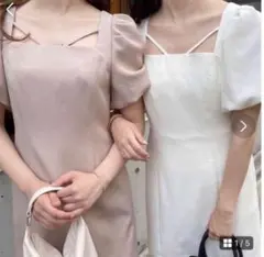 ナイスクラップ　ワンピース　ピンクベージュ