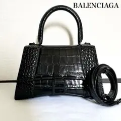 BALENCIAGA ショルダーバッグ　アワーグラス　レザー ブラック　2way
