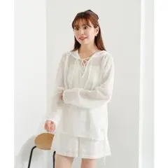 【値下げ不可】Kastane メッシュレースアップパーカー