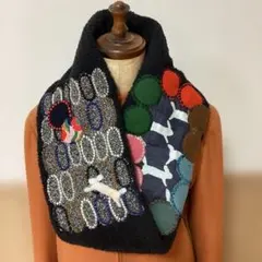 【マフラータイプ】skyful・tambourine ネックウォーマー ミナ生地 マフラータイプ】forest tile・tambourineのネックウォーマー