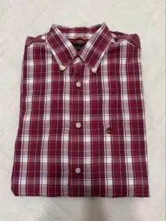 Timberland 半袖チェックシャツ レッド　Mのサムネイル