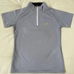 Callaway golf 黒/白ストライプ半袖シャツS