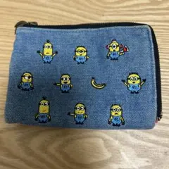 ミニオン デニム地 二つ折り財布