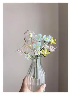 구슬로 만든 꽃 수제 장식