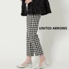 極美品✨ユナイテッドアローズ　シャイニー ギンガムチェック パンツ 34