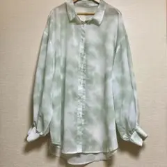【RODEO CROWNS】タイダイ柄 シアーシャツ ミントグリーン FREEのサムネイル