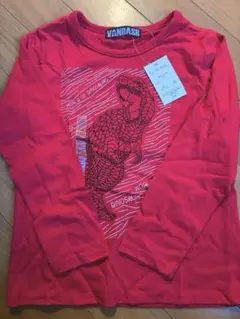 ロゴ入り長袖Tシャツ レッド　新品　男の子　120サイズ