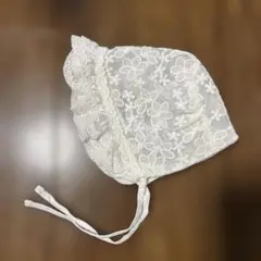 【お値下げ】レースフラワーパターン ベビー帽子