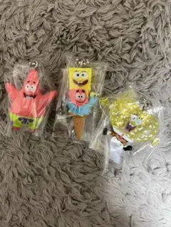 スポンジボブ マスコット&グミ 3点 パトリック クリアボブ アイス食玩