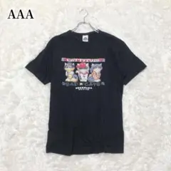 Tシャツ　半袖　ブラック　ネコ　アニマル　カジュアル　プリント　綿100% 春夏