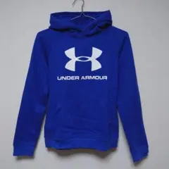 UNDER ARMOR /LOOSE サイズYLG ブルー 裏起毛パーカー