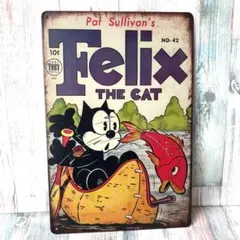 ブリキ看板☆FELIX THE CAT 黒猫 フィリックス 332