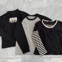 キッズ服 まとめ売り サイズ130 長袖 黒 グレー 白 可愛い オシャレ