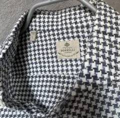 LUIGI BORRELLI ルイジボレッリ ハウンドトゥース柄 カラミ織シャツ