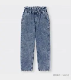 GU デニムウエストギャザーパンツ　キッズM