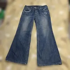 DRIVE JEANS・デニム・フレアパンツ・ブルー・W27・M相当