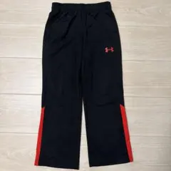 UNDER ARMOUR キッズ ロングパンツ ブラック×レッド
