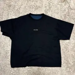 ブラック Lサイズ ロゴ刺繍 Tシャツ
