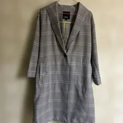 HK WORKS LONDON チェック柄トレンチコート Lサイズ
