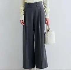 ＶＩＳ　【美warm】 ストレッチ釦付きワイドパンツ/スラックス