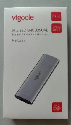 M.2 NGFF SATA SSD エンクロージャー HE-C322