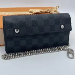 ルイヴィトン ダミエ グラフィット ポルトフォイユ アコルディオン 長財布 黒のサムネイル