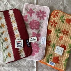 亀山倉庫♡様　専用 FILA & ELLE 花柄タオルハンカチ3点セットのサムネイル
