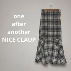 【美シルエット】ナイスクラップ チェック柄ツイードマーメイドスカート M