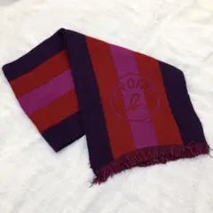 Agnes b. フランス ストライプ アクリルマフラー フリンジ ビンテージ