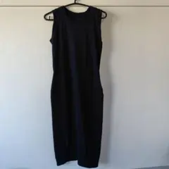 ブラック ノースリーブ ロングワンピース