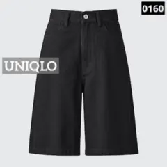 ぺ*る様 0160 UNIQLO デニムバミューダショーツ ブラック