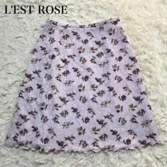 レストローズ　フレアスカート　Aライン　花柄　フェミニン　日本製　フラワー　上品