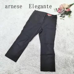 【アーネスエレガンテ】レディース クロップドパンツ ブラック フリーサイズ