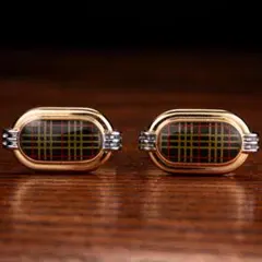 【英国王室御用達】 Burberry バーバリーチェック カフリンクス
