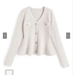 Vネックペプラムニットトップス[lt114]