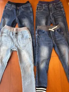 【120】デニムパンツ4本セット