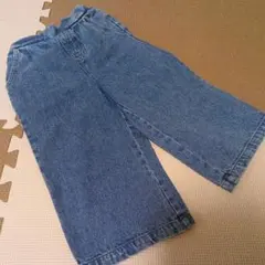 デニムブルー ワイドパンツ ゴムウエスト　100センチ