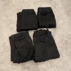 ブラック裏起毛パンツ 4枚セット 130