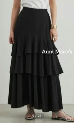 アントマリーズ　スカート　フレア　ロング　フリル　ティアード　ギャザー　黒