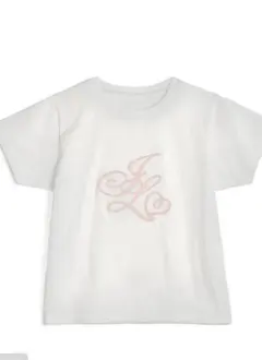 ロゴ刺繍 ホワイト半袖Tシャツ