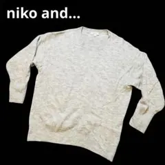 【最安値】 niko and… シンプル グレー L 長袖 ニットセーター