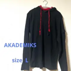 美品 AKADEMIKS フード付きパーカー ブラック/レッド 【L】のサムネイル