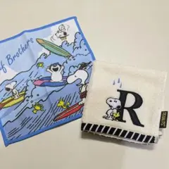 スヌーピー タオルハンカチ イニシャル R 2枚セット - メルカリ