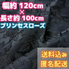 黒 ブラック ゴージャス ドレス生地 薔薇柄 匿名配送 送料込み