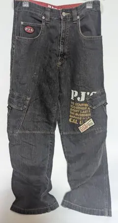 古着 難有り PJ's Surf ダークデニム カーゴパンツ ワイドパンツ