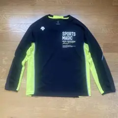 DESCENTE デサントSPORTS MAGIC 長袖シャツ 黒/蛍光イエロー