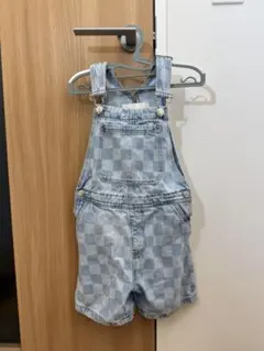 ZARA チェック柄デニムオーバーオール 100cm