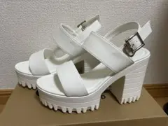 ホワイト ストラップサンダル 高ヒール 厚底 白 ￥1,700＋送料