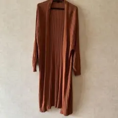 リブニット　レンガ色　ロングカーディガンのサムネイル