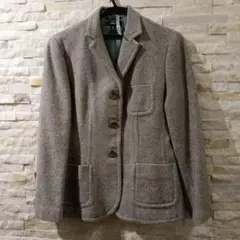 Lands' End グレー ツイード テーラードジャケット